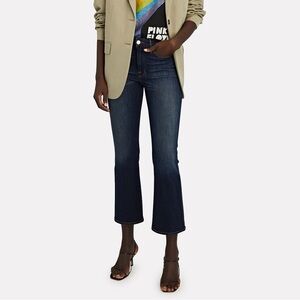 Frame Denim Le Crop Mini Boot Jean in Coated Epicure  Dark Wash Size 28